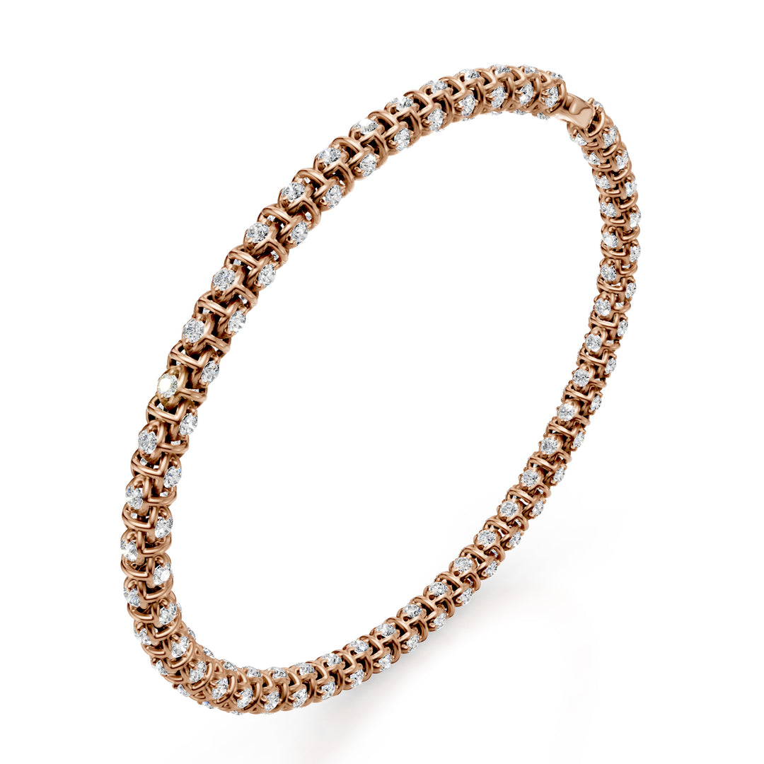 Bracelet Golay en maille souple avec diamants 0,03 ct rose BD540D003R-175-24296110055