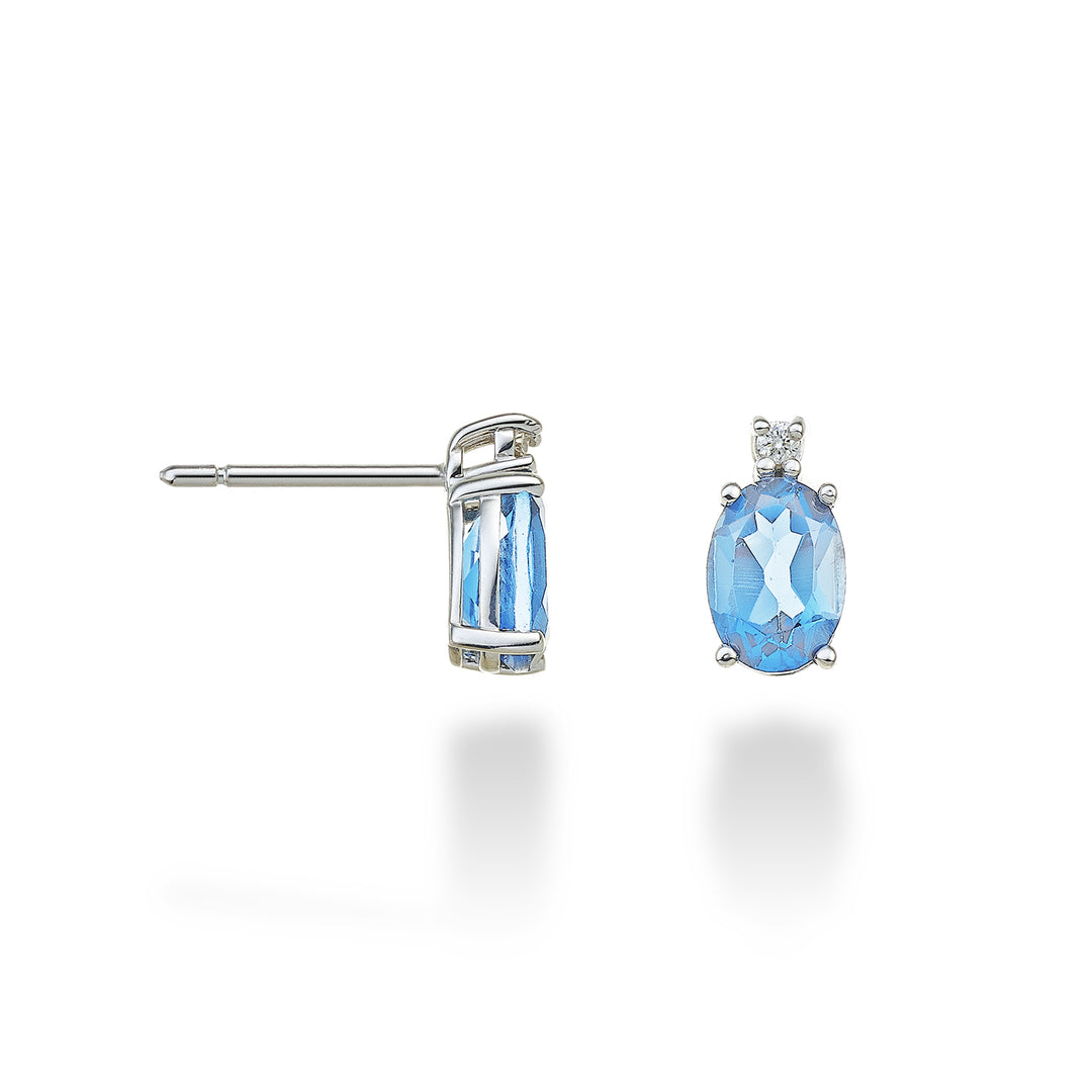 Nihama oder 18k ovaler Blautopas 7x5 ct.2,20 Durchm. ct.0,03 NO5024O4TPAZ