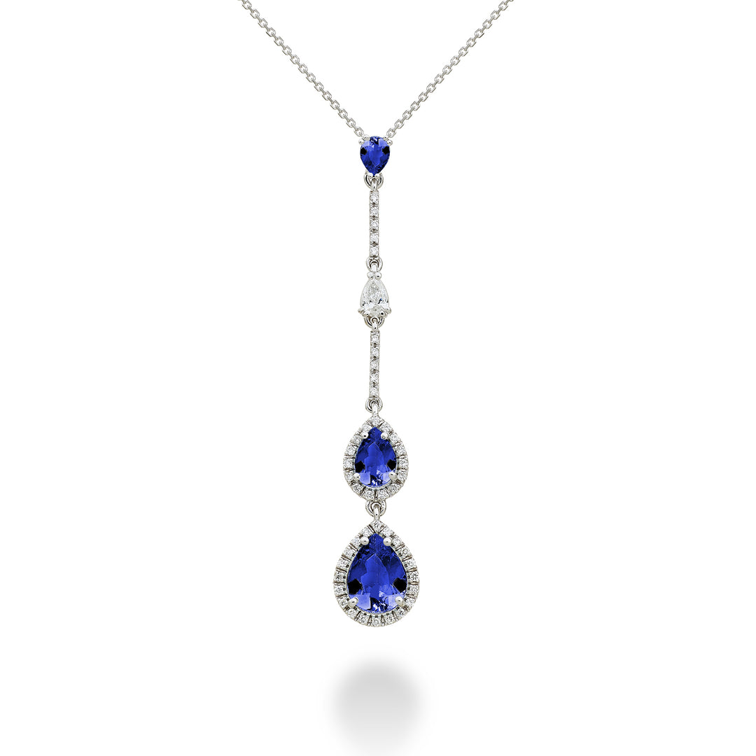 Golay tanzanite necklace with scalar drop contour and barr PCLC202DTZP68-23058110040