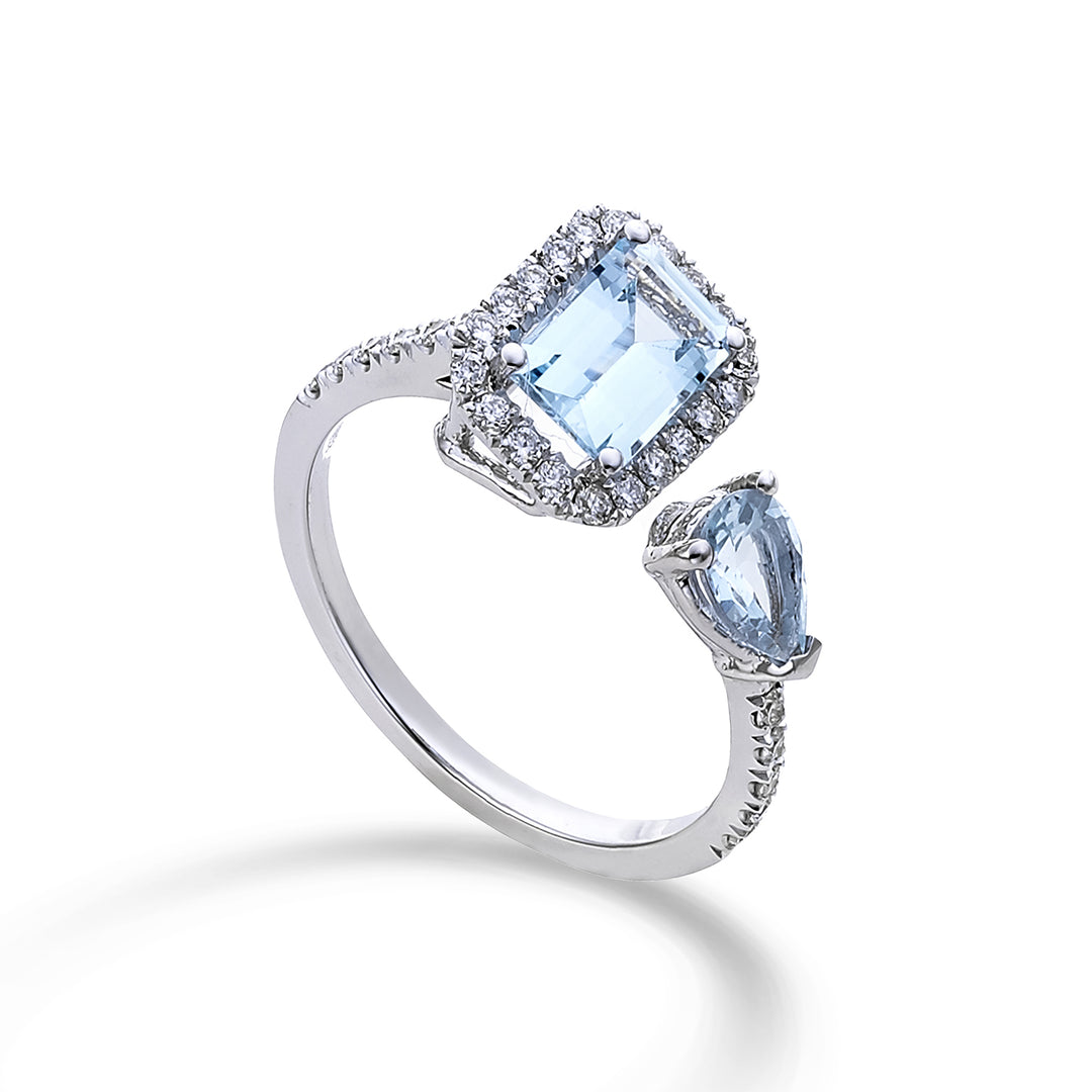 Golay counter ring aquamarine oct. 7x5 and drop 6x4 ACLC303DIAQ-24323110111