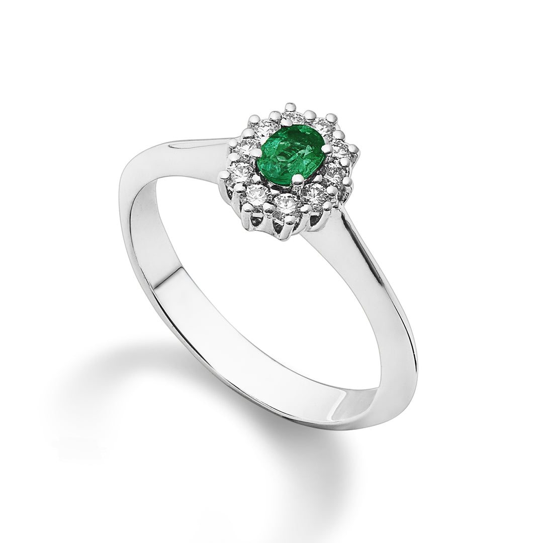 Golay-Ring mit 4x3 ovalem Smaragd und Konturdiamanten ACL121DISM34-25337110190