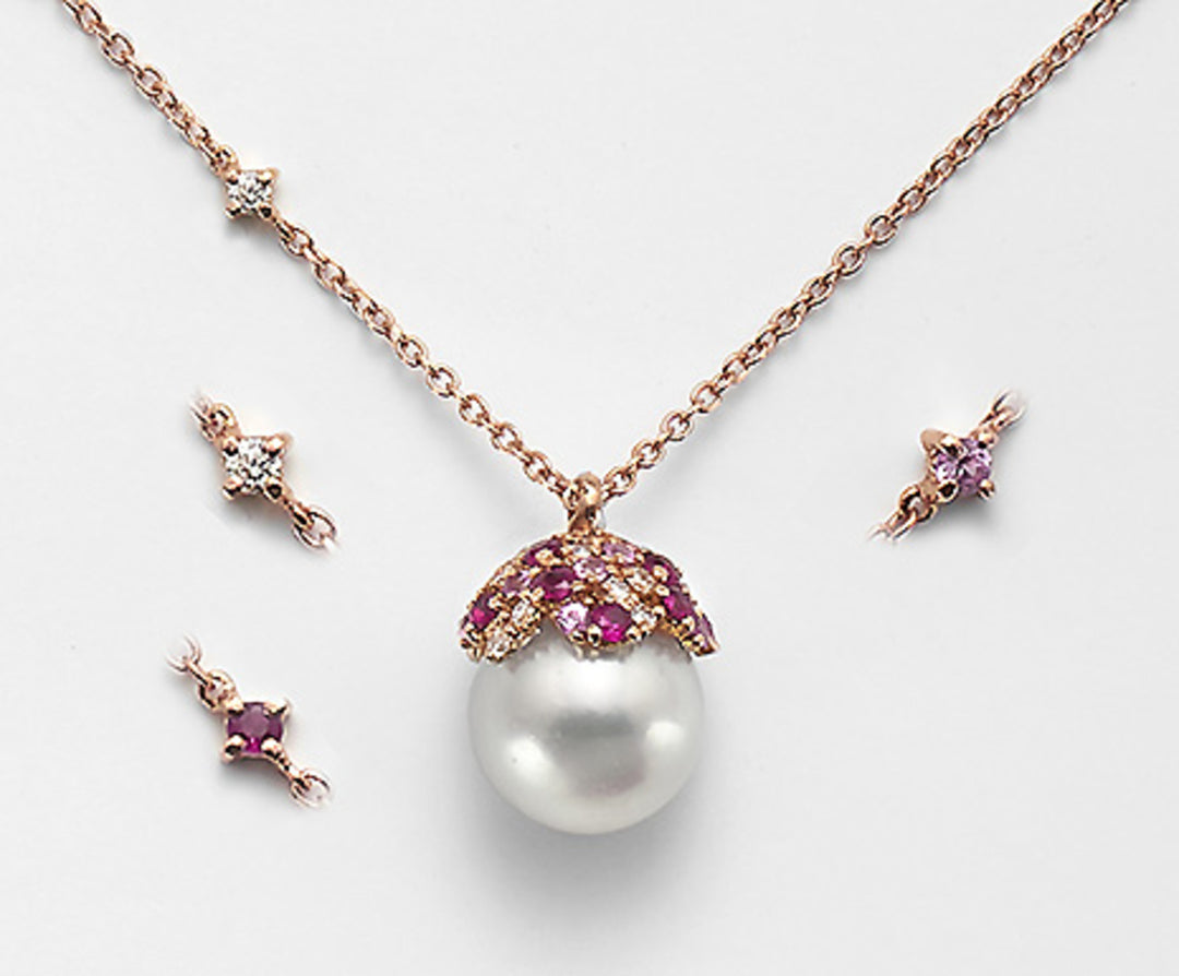 Mikiko cl 18k ak 8/8.5 ct.0.10 zaff. rose 0,18 ct rubis 0,18 ct MD0981O3ABBI080