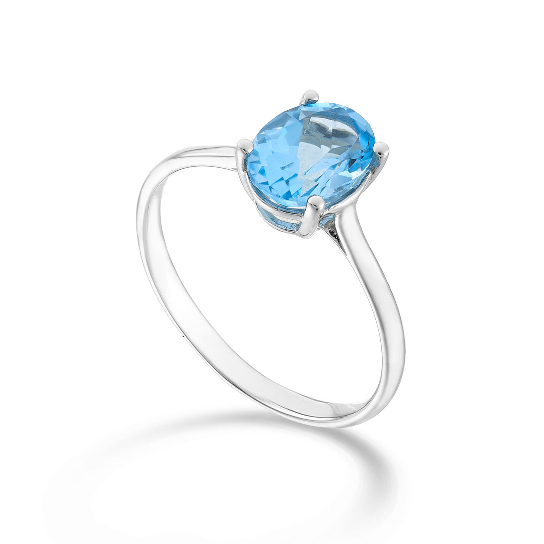 Nihama an 18k topazio azzurro ovale 8x6 ct.1,50 NA5172O4TPAZ