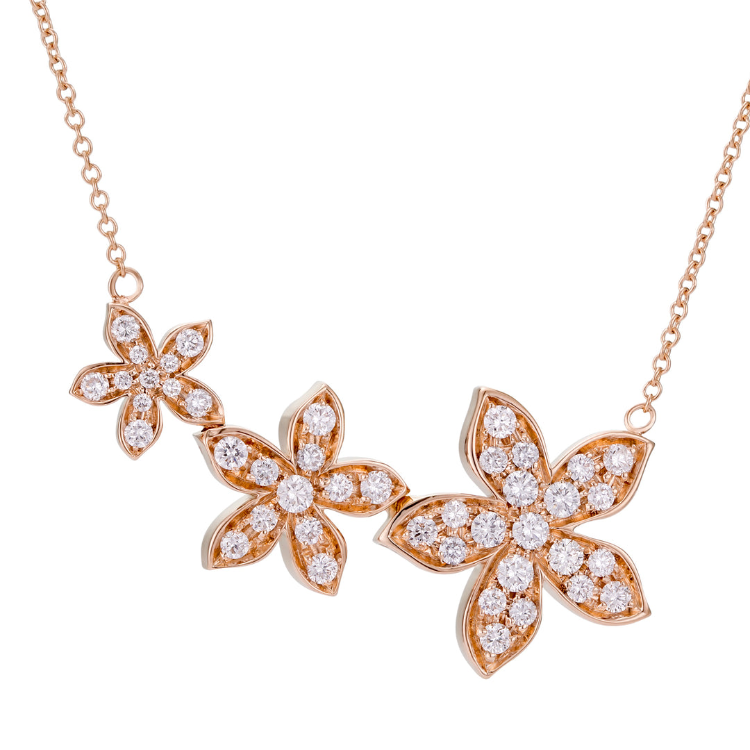 Golay anthea necklace 3 flowers horizontal development PPV021DI1-18136110299