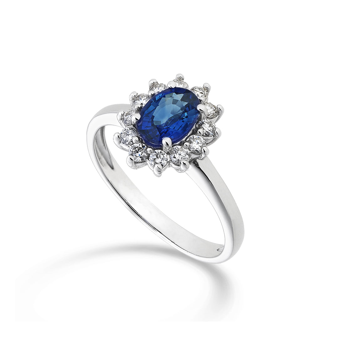 Mikiko un saphir 9k n. ovale 7x5 ct.0,95 diam. 0,30 ct MA5094R4ZFN095