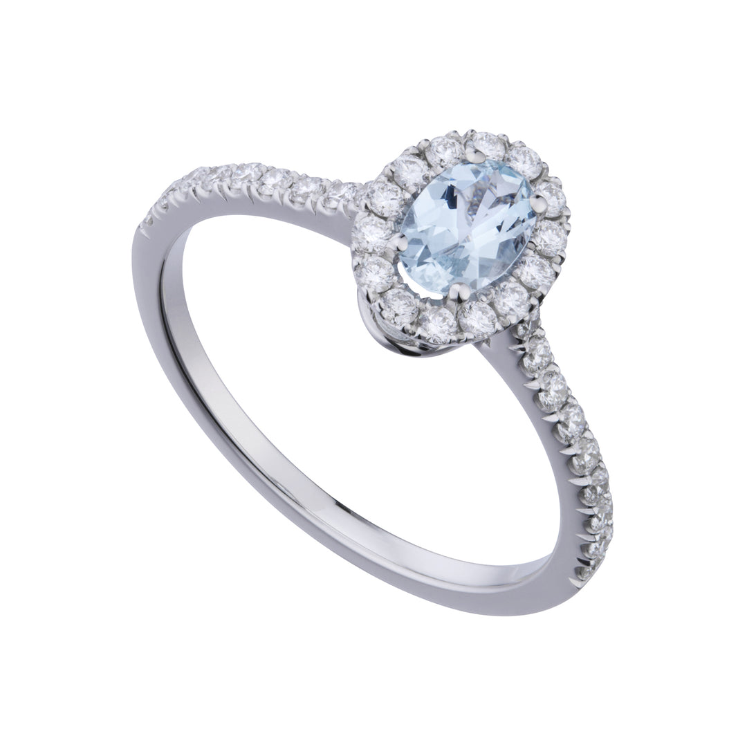 Bague ovale en aigue-marine et diamant World Diamond Group 6x4 ACLC070DIAQ2-23011110041