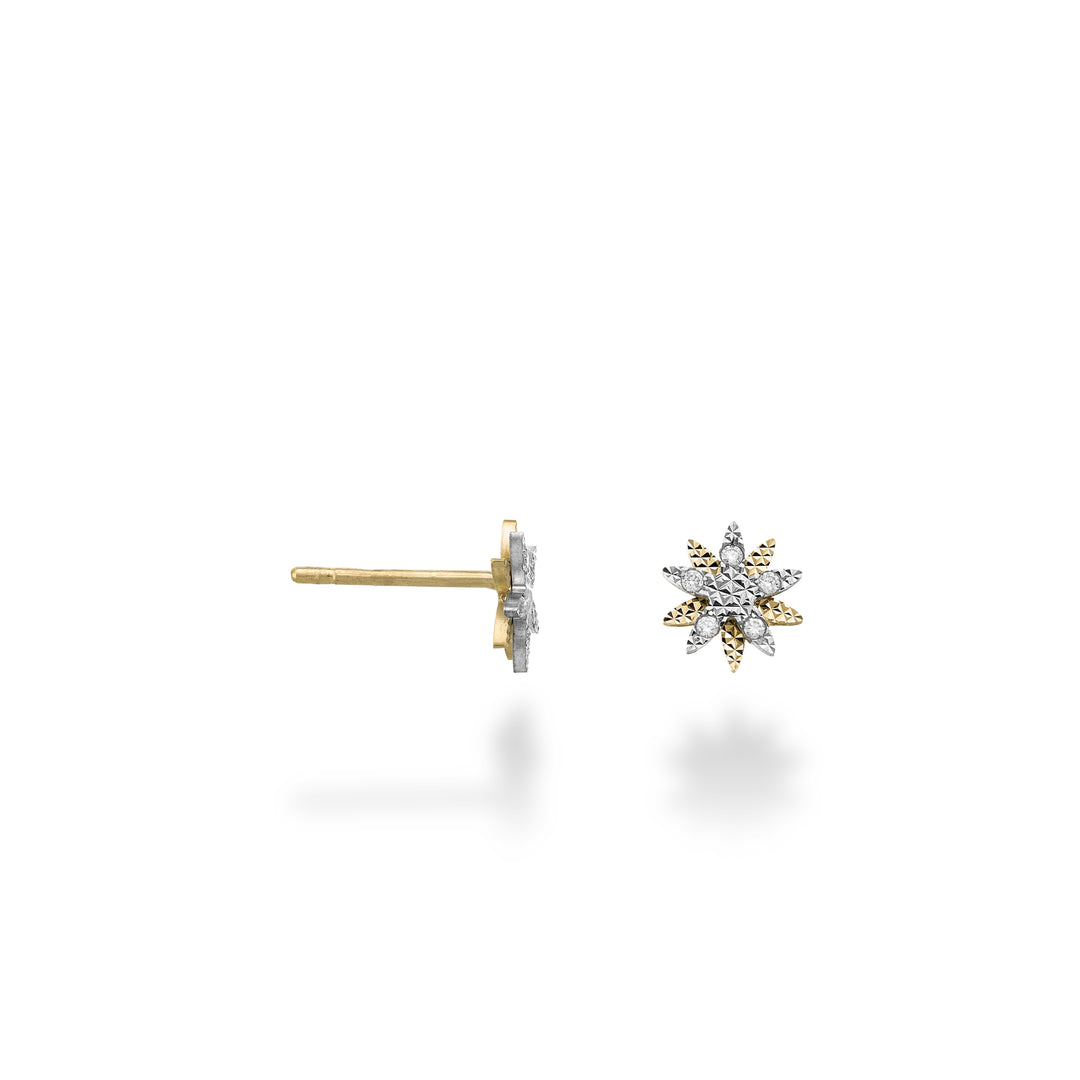 Nihama or 9k fantasia a fiore con diamantini, elementi in oro giallo e oro bianco NO5181R7BR006