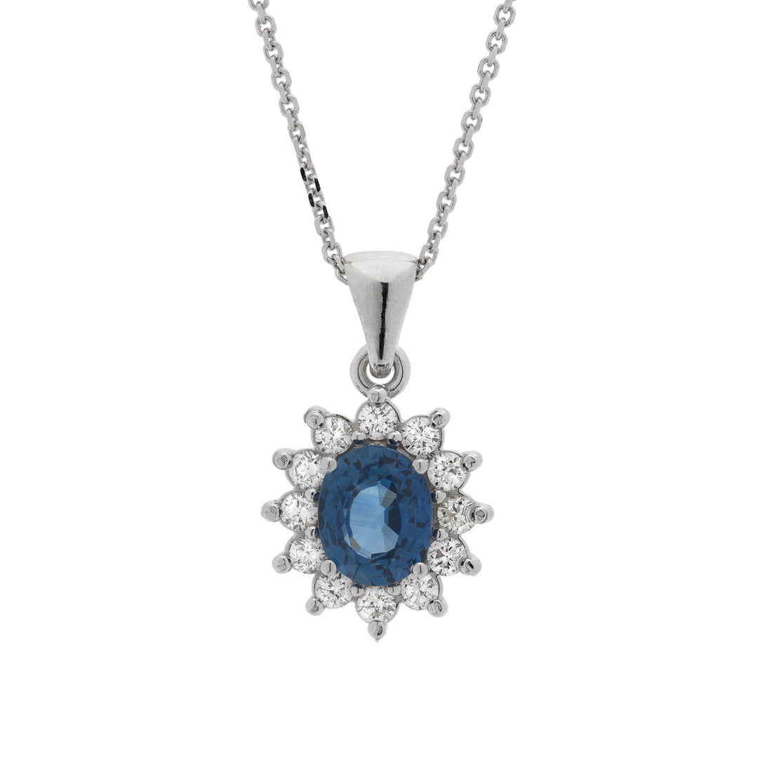 Collier pendentif ovale saphir et diamant Golay 6x5 PCL019WDIZB-22034110084