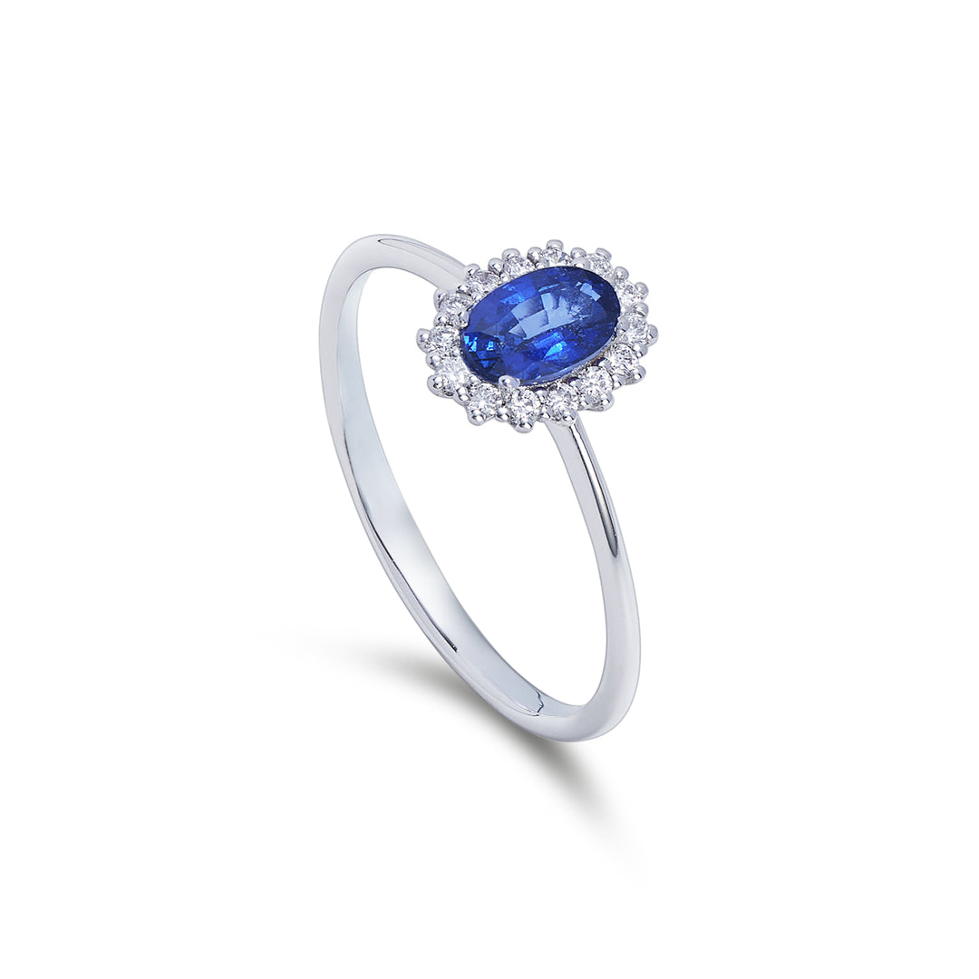 Mikiko an 9k zaffiro naturale ov. 6x4 ct.0,40 diam. ct.0,13 MA5141R4ZFN