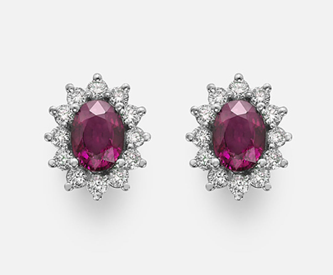 Mikiko or 18k oval ruby ​​6x4 ct. 0.80 diam. 0.46 ct MO5030O4RBC