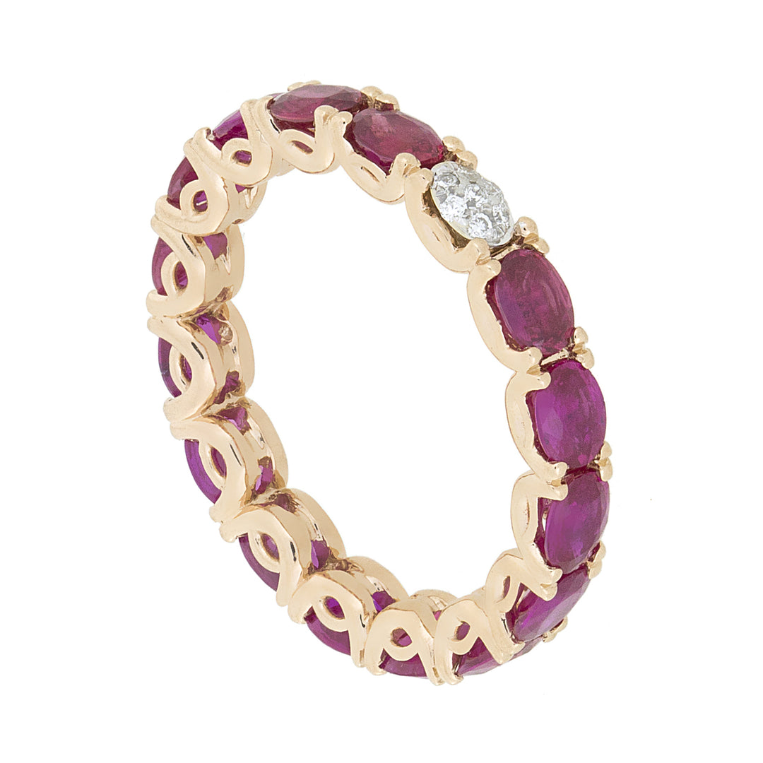 Bague linéaire Golay avec saphirs roses et diamants AET040WDIZPR-23082110012