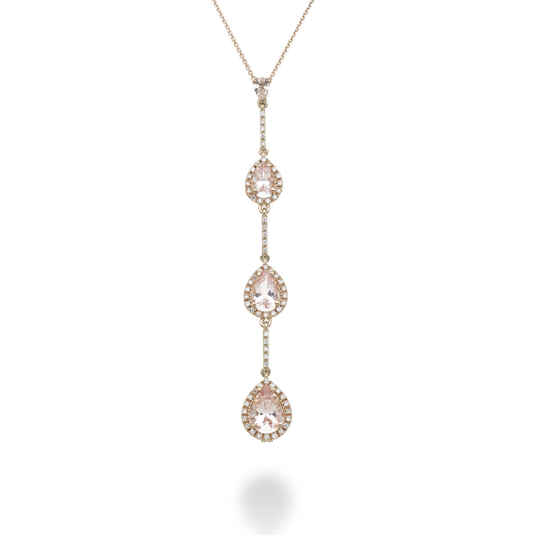 Golay morganite necklace with contour drops and bars dia PCLC206DMOP68-23065110069