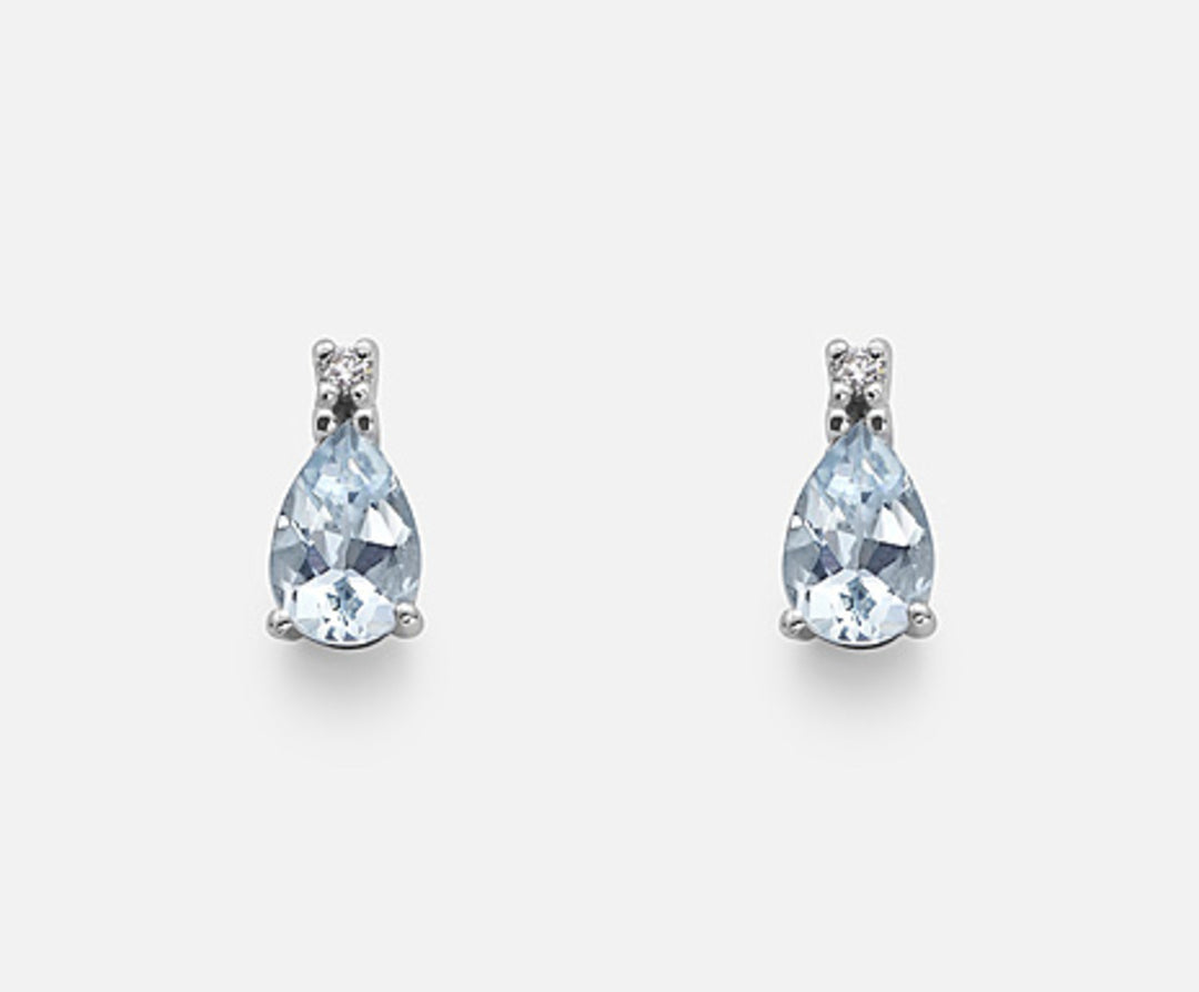 Mikiko or 18k aquamarine drop 6x4 ct.0,60 diam. ct.0.02 MO5026O4AM