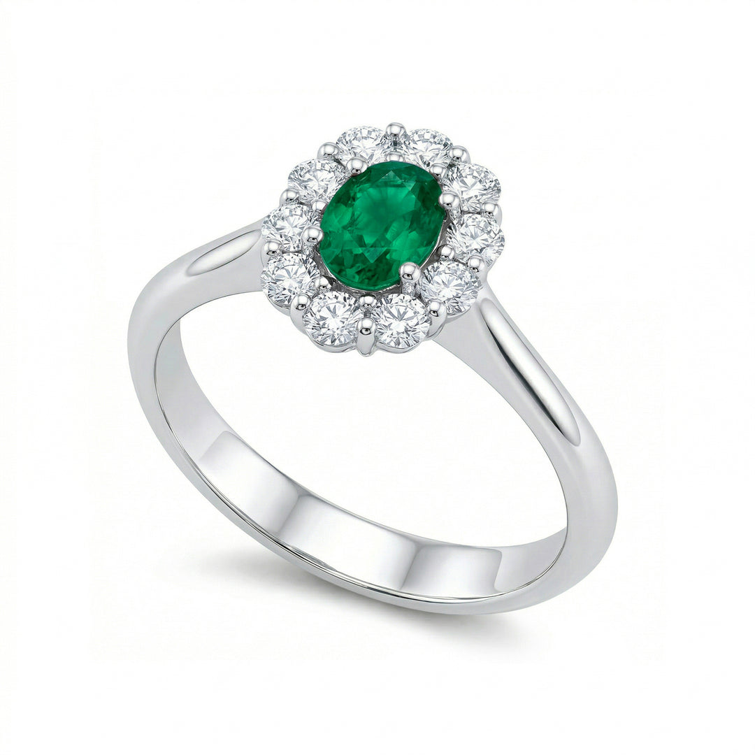 Golay 5x4 oval emerald ring and diamonds ACL041DISM-26111110382