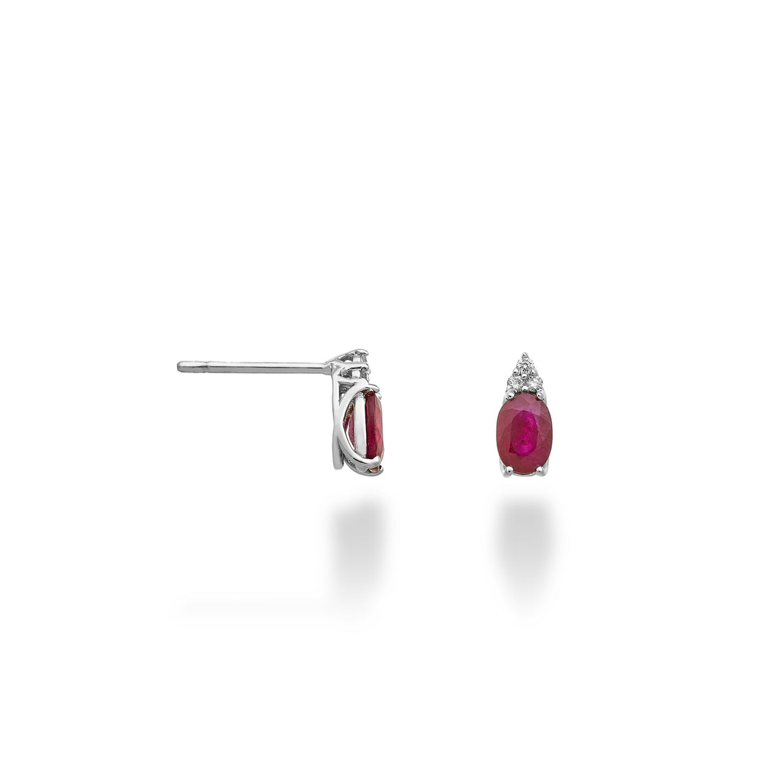 Nihama or 18k ruby ​​n. 6x4 oval and three diamonds NO5171O4RBN100