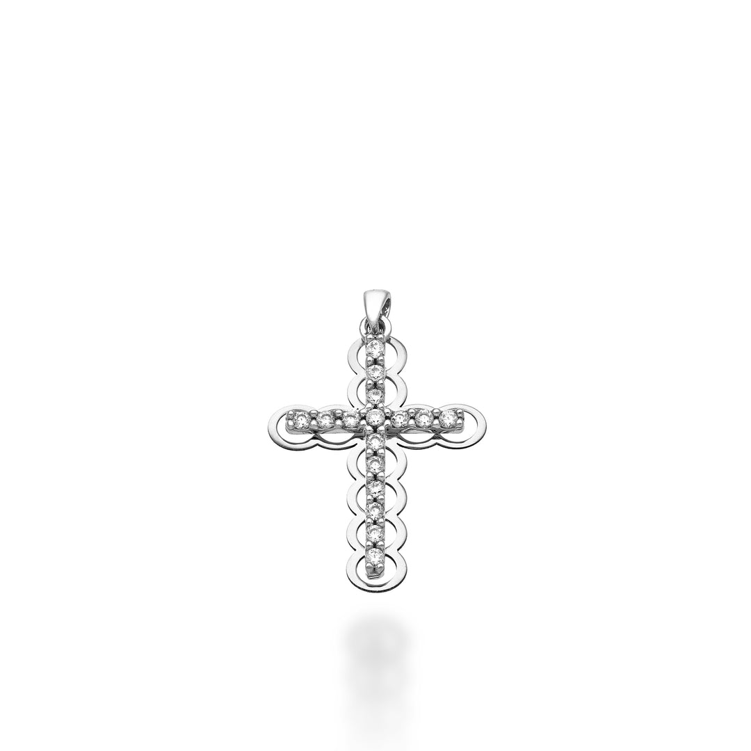 Mikiko pe 18k 0.15 ct white gold cross 1.8 cm MP5021O4BR015
