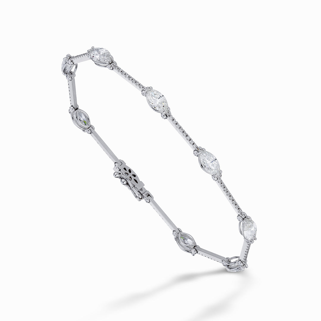 World Diamond Group bracelet with marquise and diamond bars BTMQ09DI-23138110025