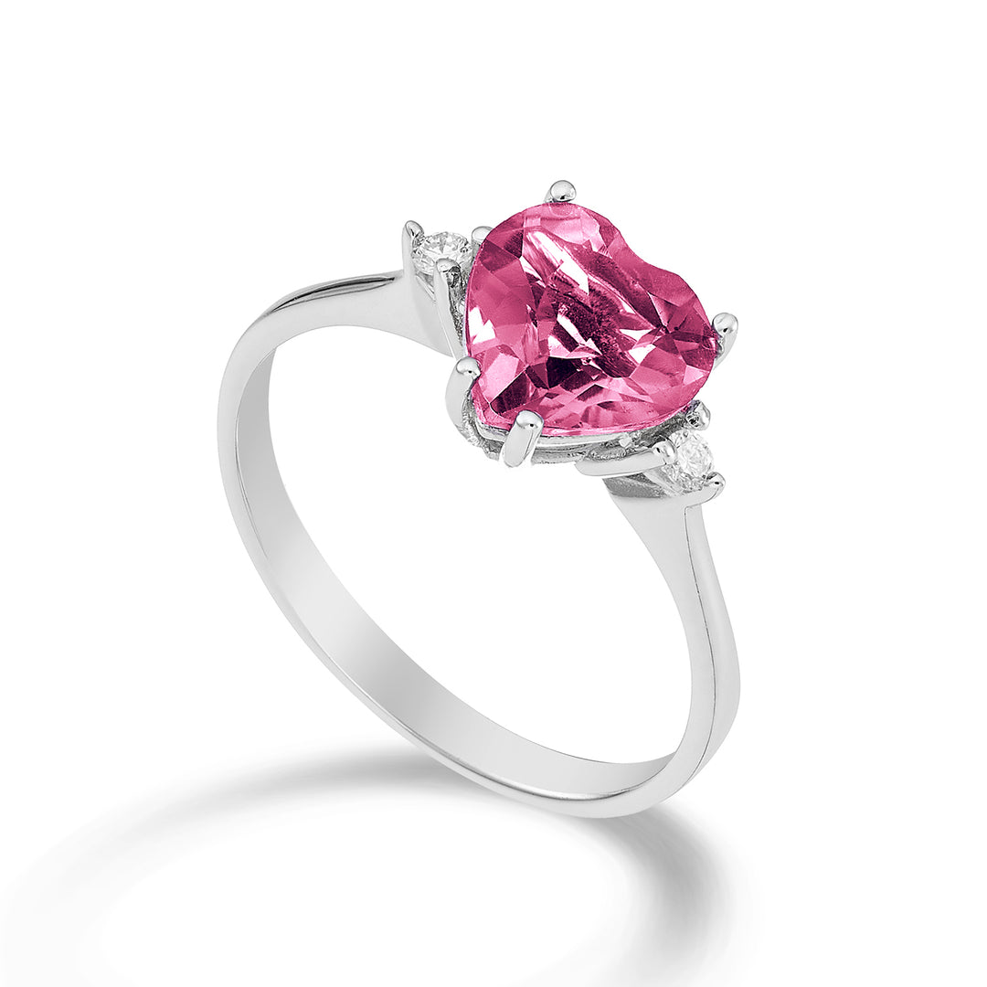 Nihama an 18k topazio pink cuore 8x8 ct.2,10 diam. ct.0,05 NACL198DITPPK88O4