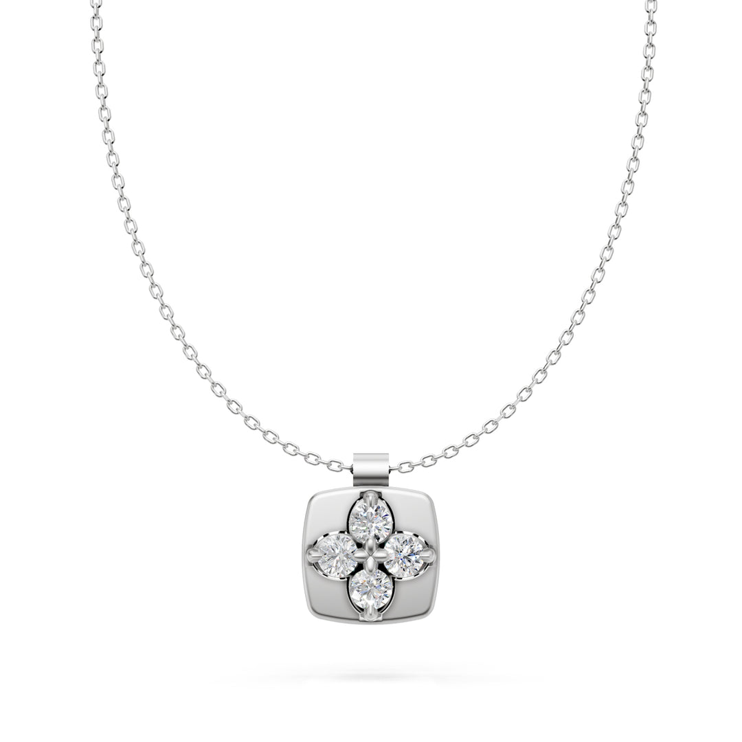Golay satin flower necklace with small white diamonds GMPFI01DI74SB-24051110182