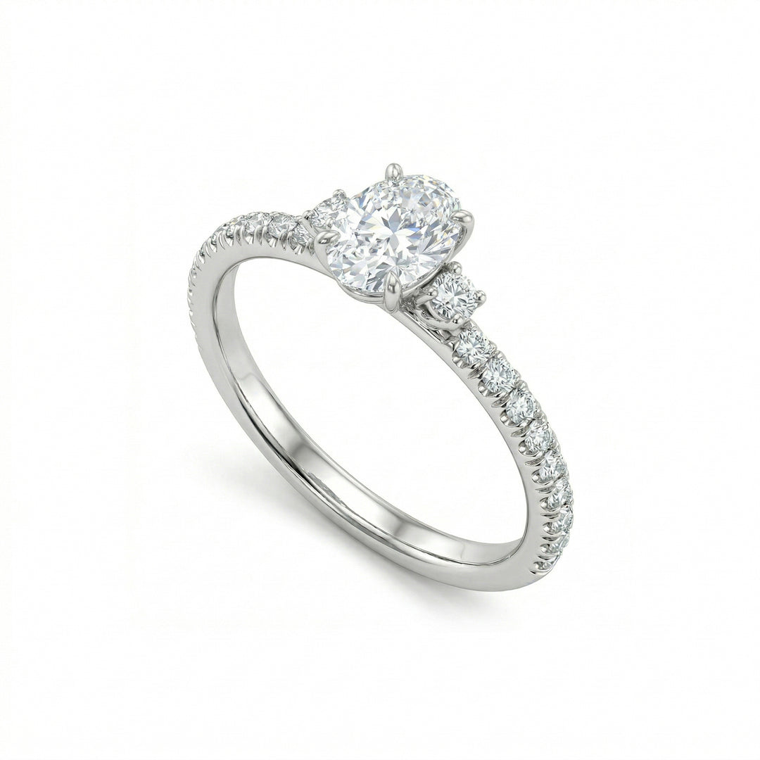 Golay solitaire ring with oval AOVC017DI5-21110110023