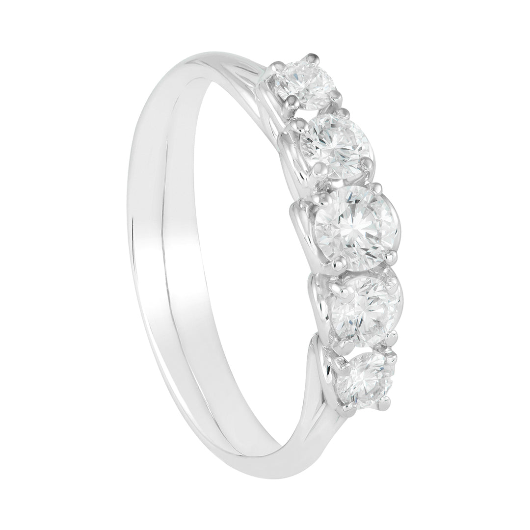 Bague riviera scalaire Golay 5 pierres d&