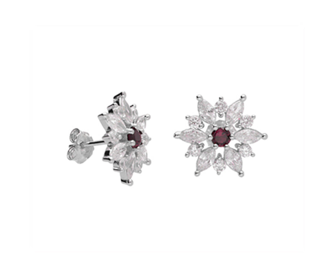 Nihama ou ag925 gemme swarovski blanc et rouge NO7619A4RED00