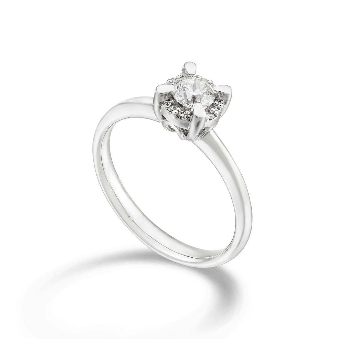Solitärring der World Diamond Group, Durchmesser zwischen den Krappen, ca. 0,38 ct ASLC421DI38-24066110098