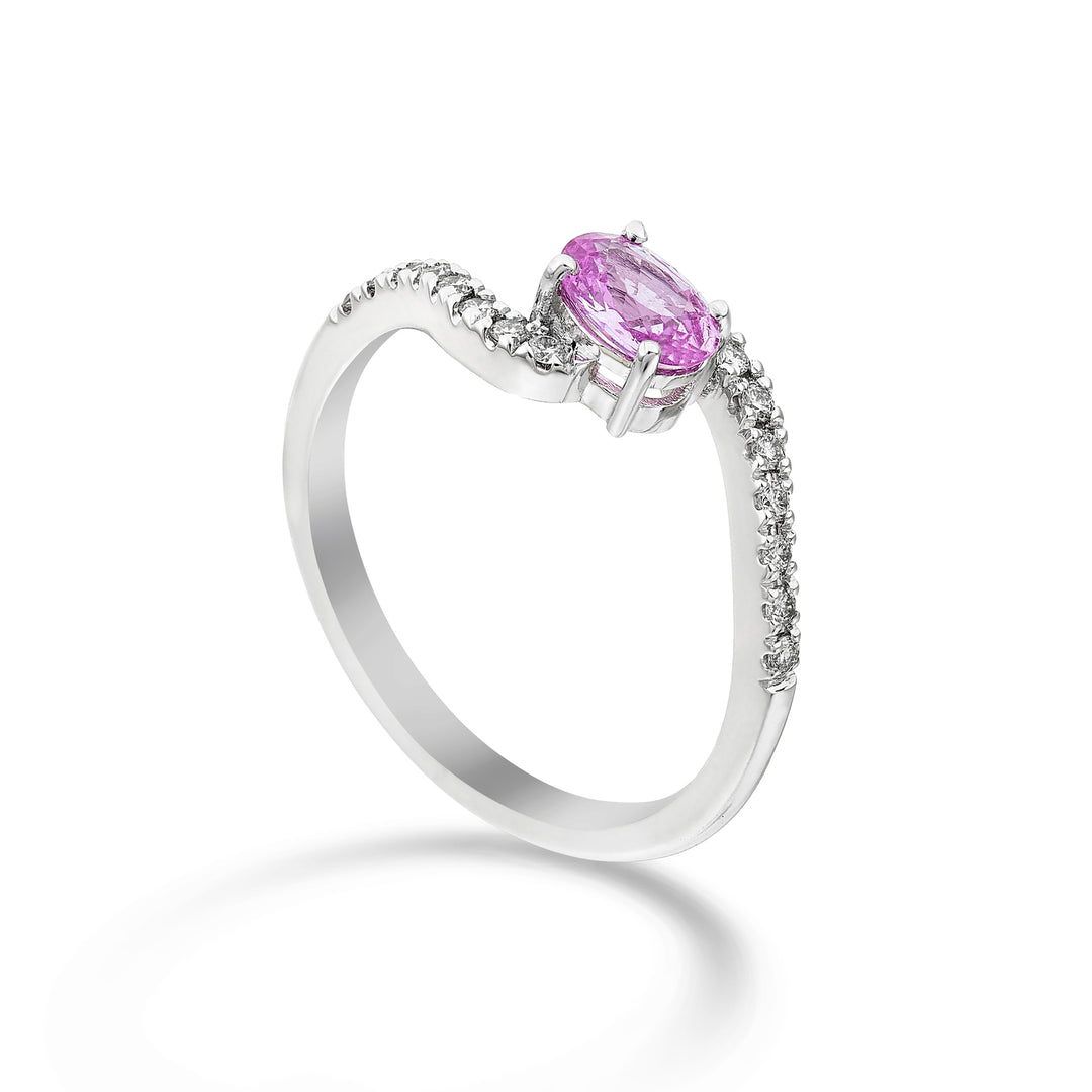 Bague ovale Golay z.pink 5x4 avec tige en "s" encastré ACLG434DIZP54-24086110104