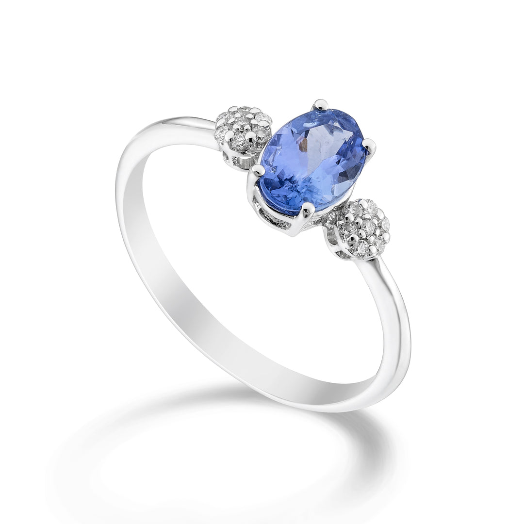 Nihama une tanzanite 18 carats n. ovale 7x5 ct.0,60 diam. 0,08 ctNA5058O4TZN