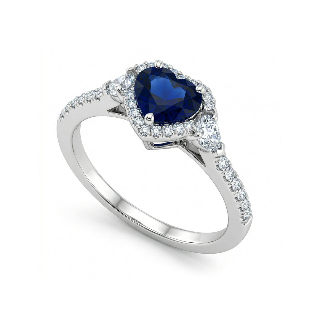 Golay anello diamanti e zaffiro a cuore 6x6 con gocce la ACLC109DIZB66-22035110105