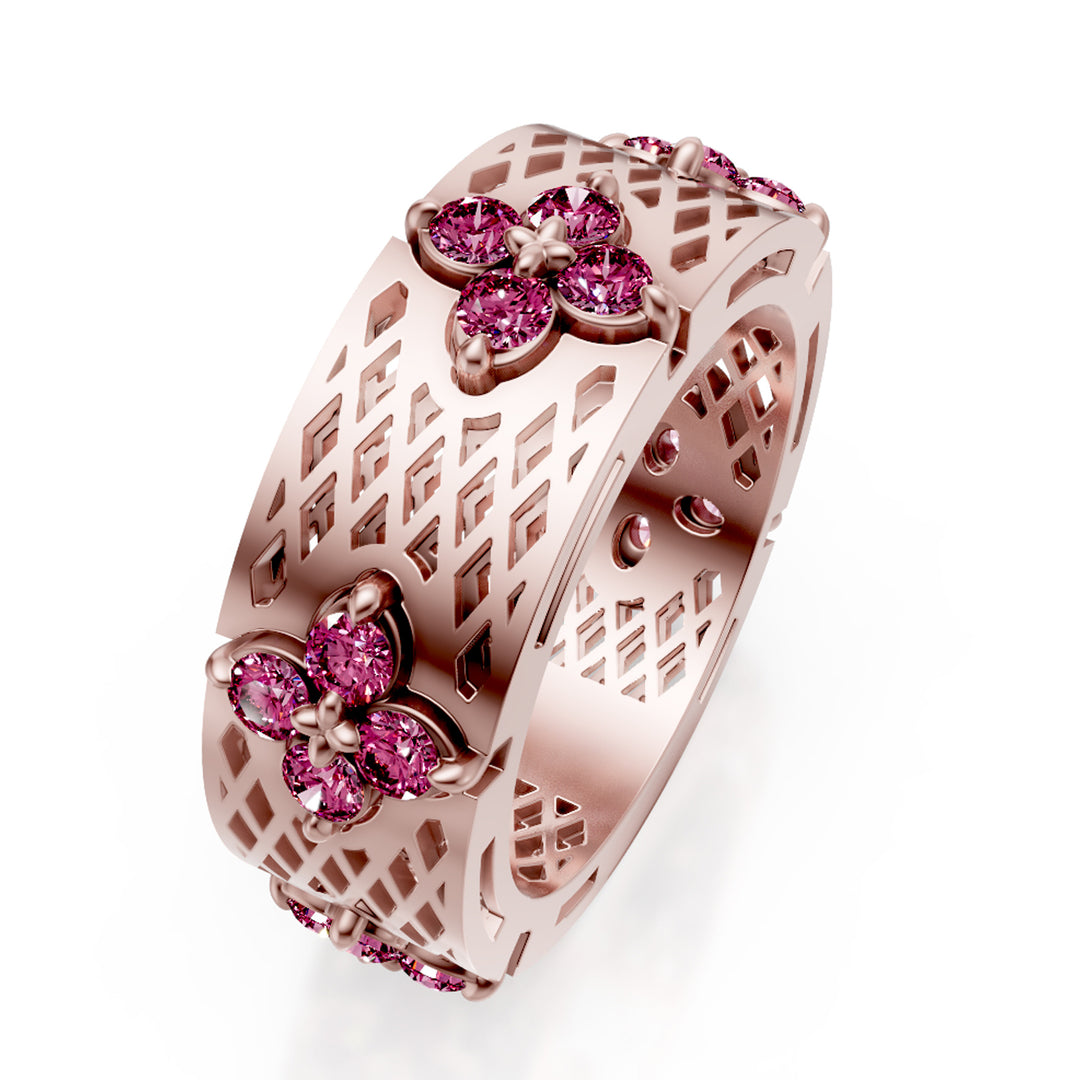 Golay anello fascia semplice z.pink satinato forato rosa AFFI03ZPSR