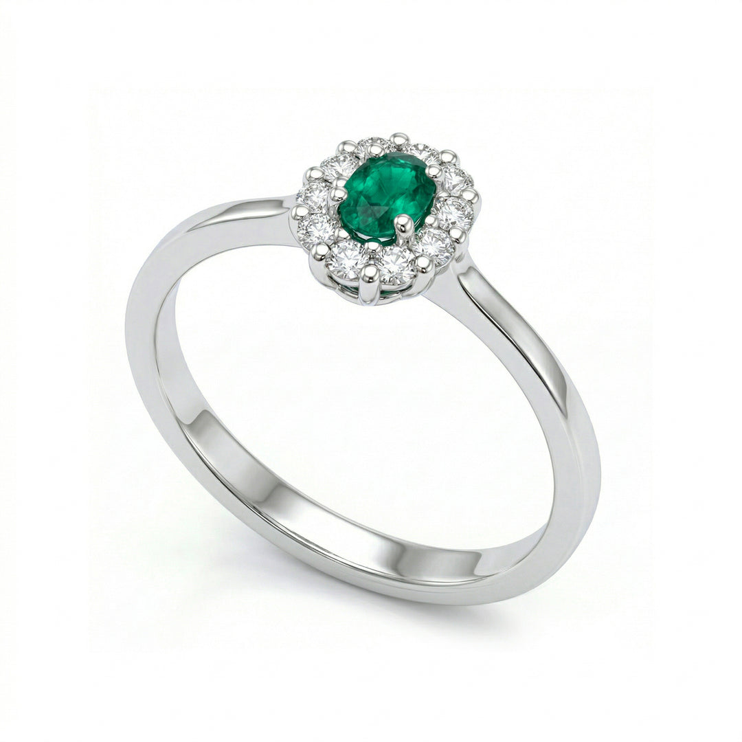 Golay 4x3 oval emerald ring and diamonds ACL040DISM-25143110249