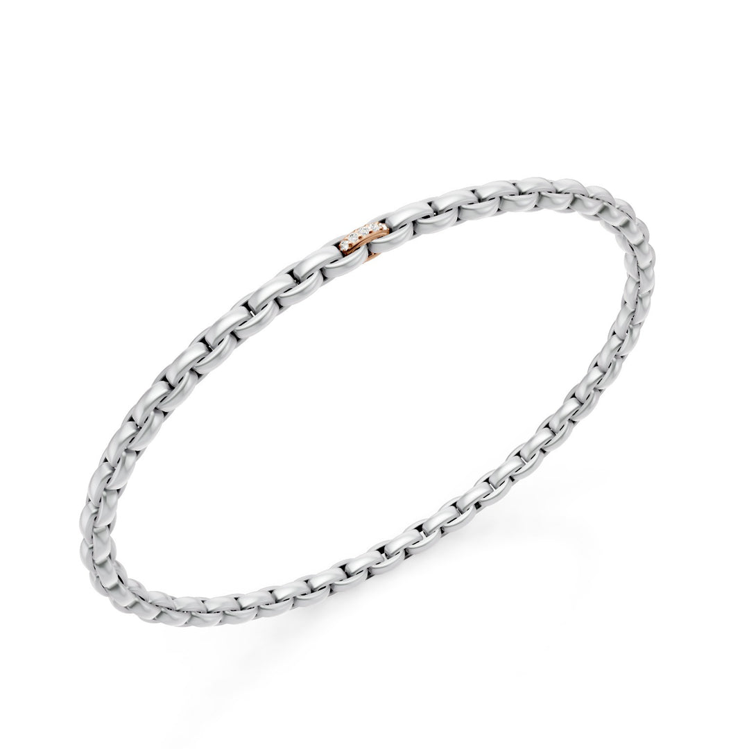 Golay bracciale in platino, con elemento in oro rosa incassato con diamanti bianchi, maglia ovale, 17cm GBR034E1PTO3DIL-170