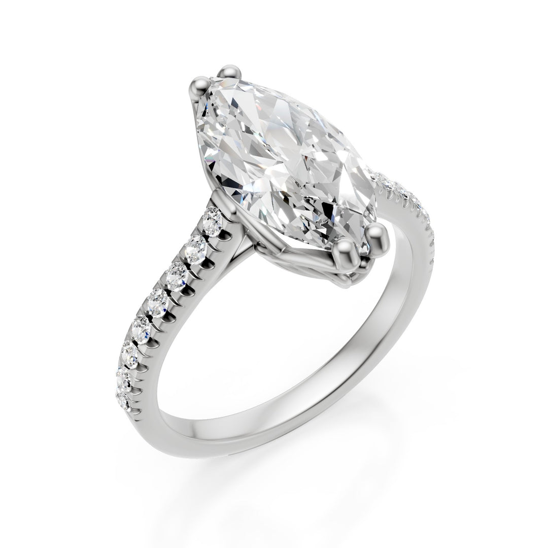 X-Diamond an 18kt lab g.d. ct.tot. 2,75- centr. ct. 2,59 marquise - gambo incassato 0,16ct XXDAPU118O4MABI275