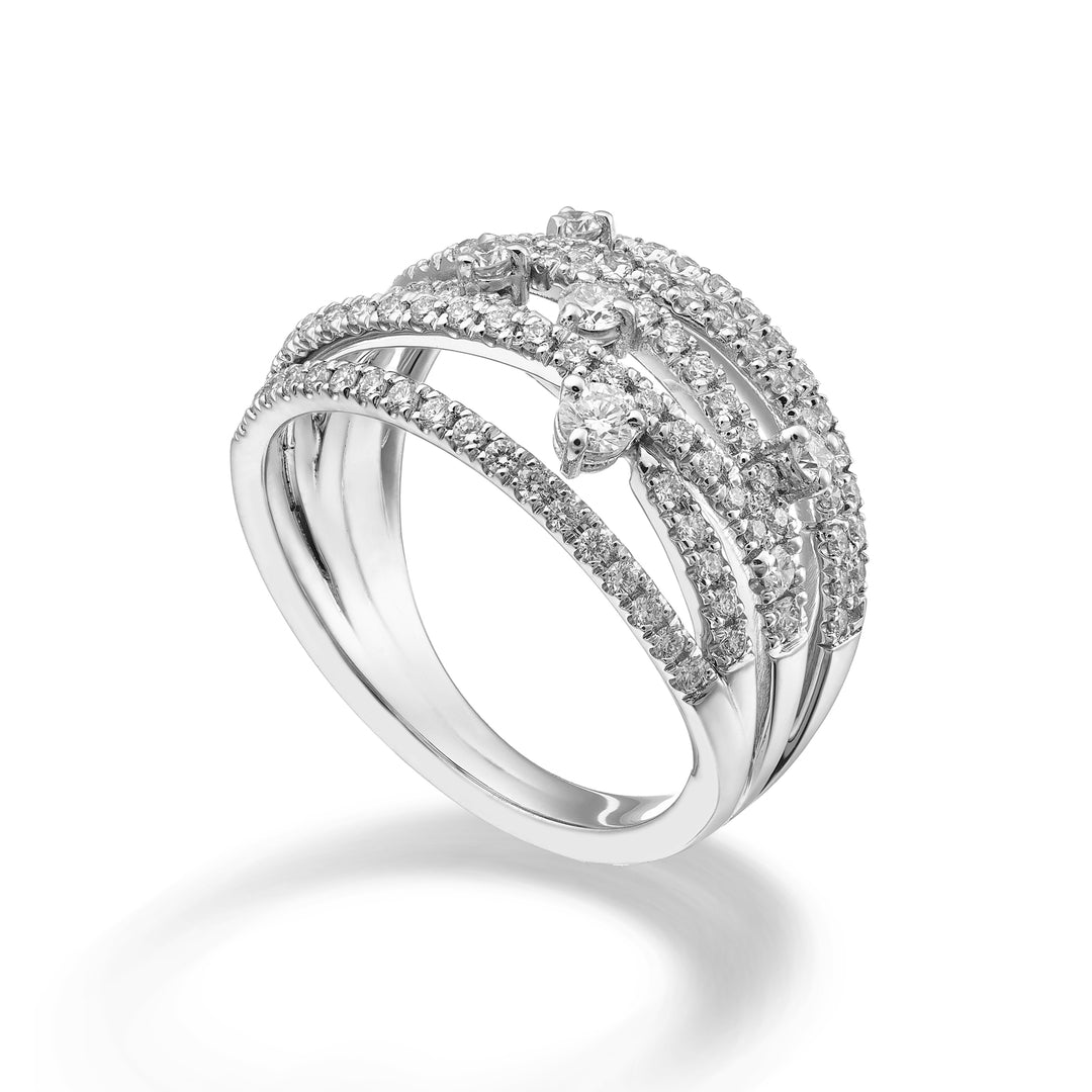Bague diamant encastrée Golay six rangées, avec spot AMF7951DB-25353110018