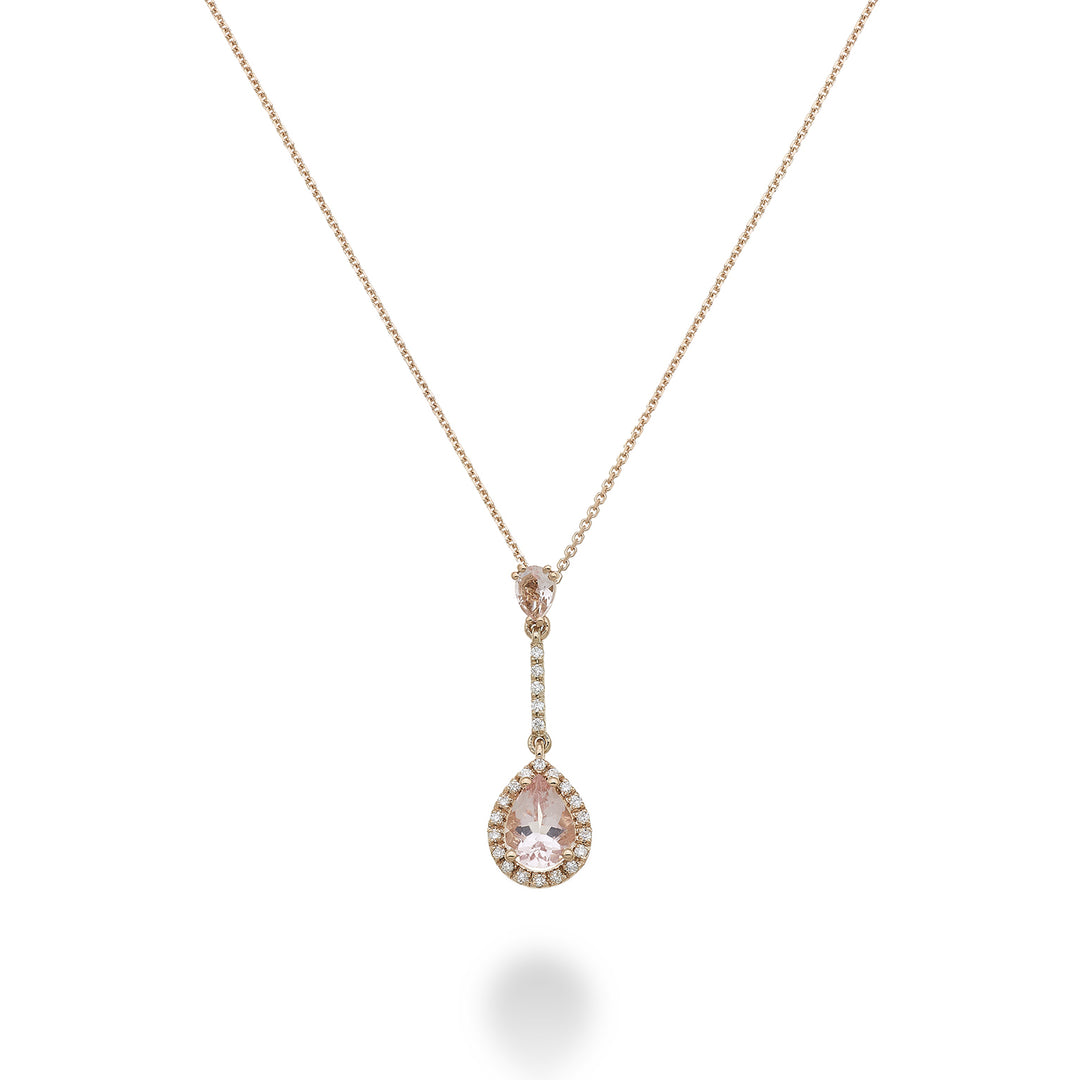 Golay morganite necklace drop contour and bar dia PCLC199DMOP57-23065110062