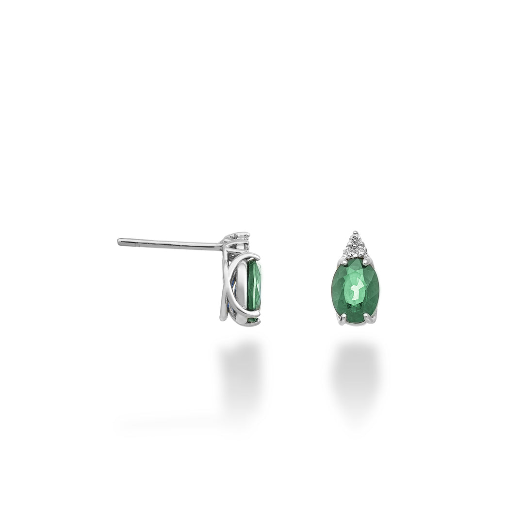 Mikiko or 18k smeraldo ovale 7x5 e tre diamantini MO5172O4BE