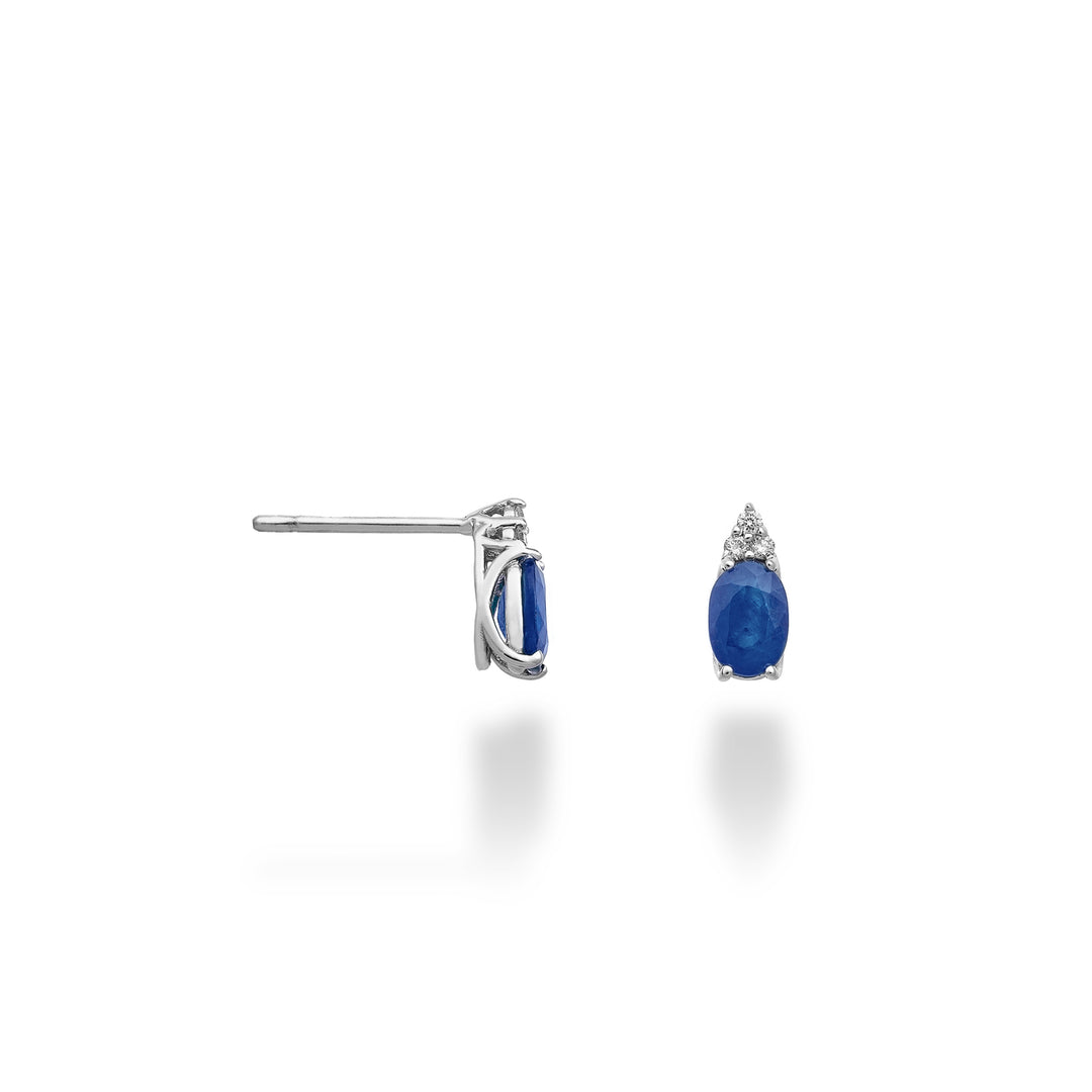 Mikiko ou saphir 18 carats n. Ovale 6x4 et trois diamants MO5171O4ZFN104