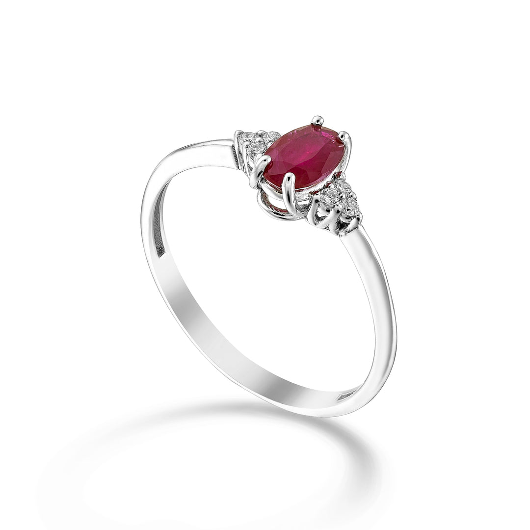Mikiko an 18k ruby ​​n. 6x4 oval and side diamonds MA5211O4RBN050