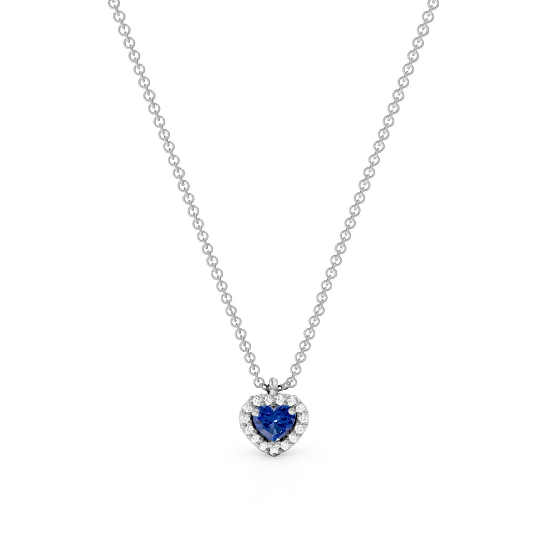 Golay collana con centrale zaffiro cuore con contorno PCT003DIZB1C-24304110063