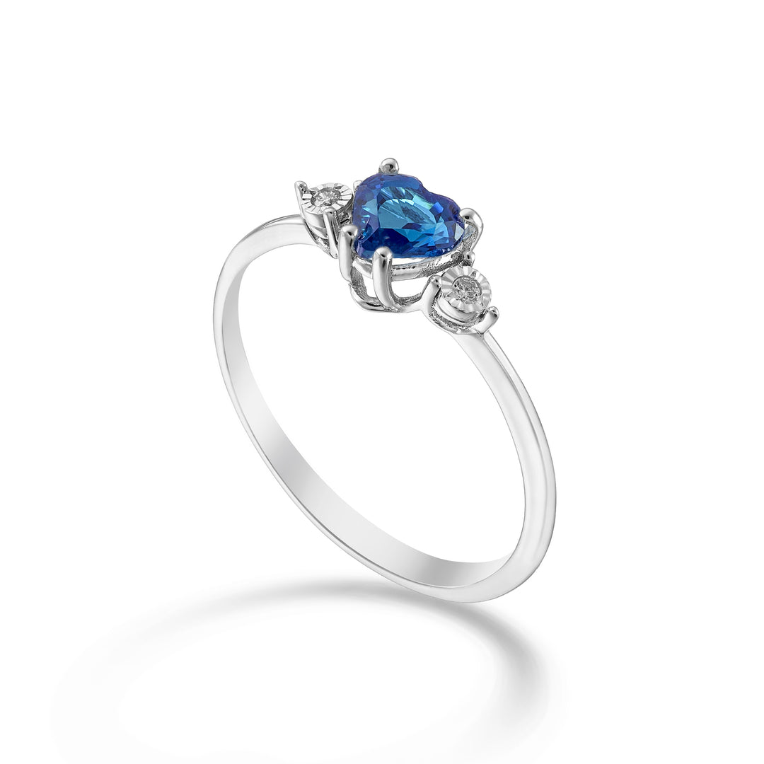 Mikiko un saphir 18k n. Diamants coeur et côté 5x5 MA5215O4ZFN043
