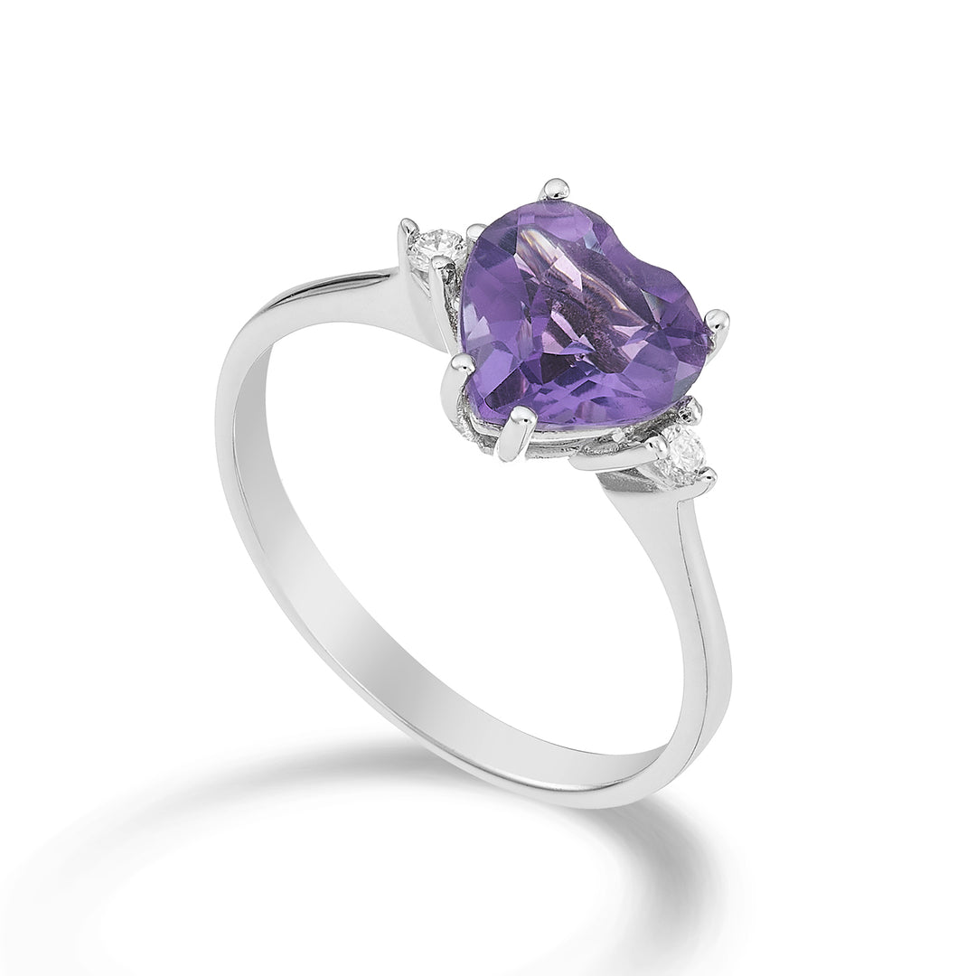 Nihama an 18k amethyst heart 8x8 ct.1,45 diam. 0.05 ct NACL198DIAMET88O4