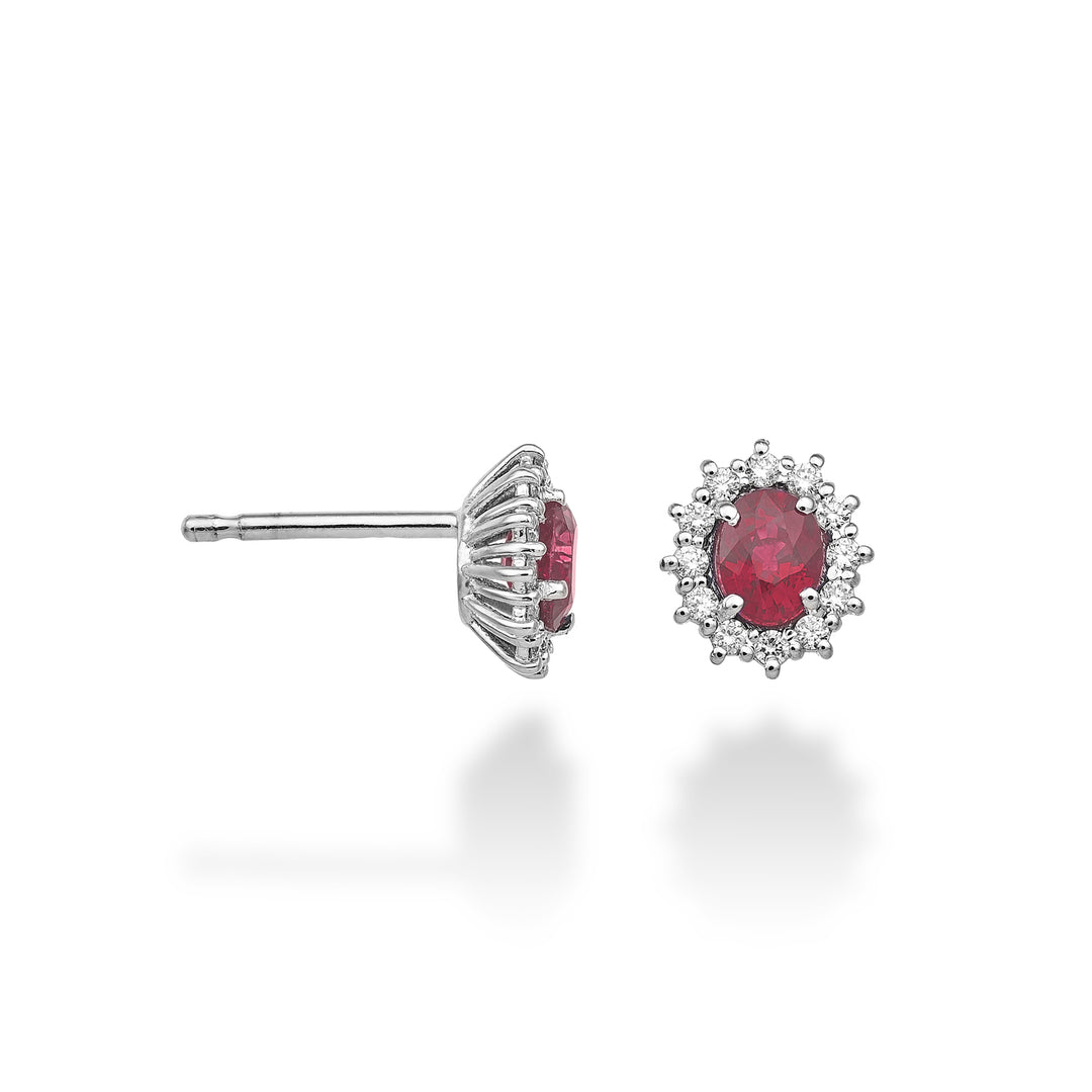 Nihama oder 9k ovaler Rubin 5x4 ct.0,80 Durchm. 0,20 ct NO5104R4RBC