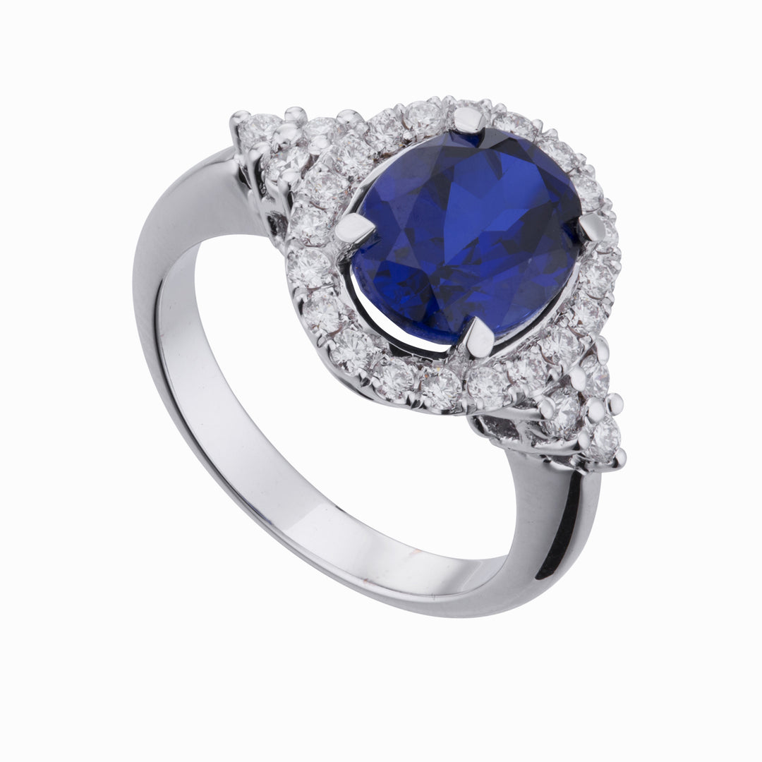 X-Diamond an 18kt lab g.d. zaffiro lab ov 8x10 ct. 2,20 diam ct. 0,50 LXDACLC131DZFRO4