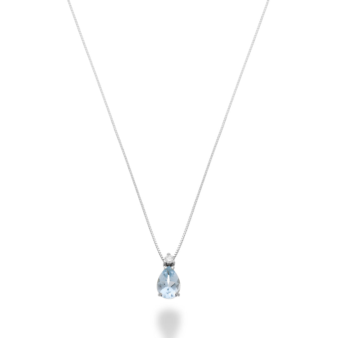 Nihama cl 9k Aquamarin Tropfen 6x4 mit Diamant ND5191R4AM