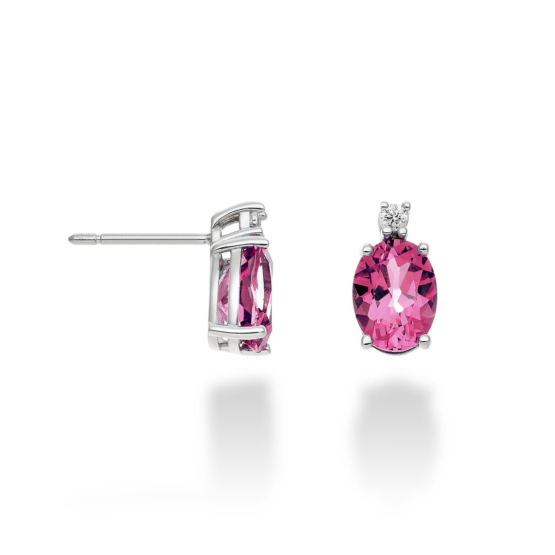 Mikiko oder 18 Karat ovaler rosa Topas 8x6 ct.2,80 Durchm. ct.0,05 MO5025O4TPPK