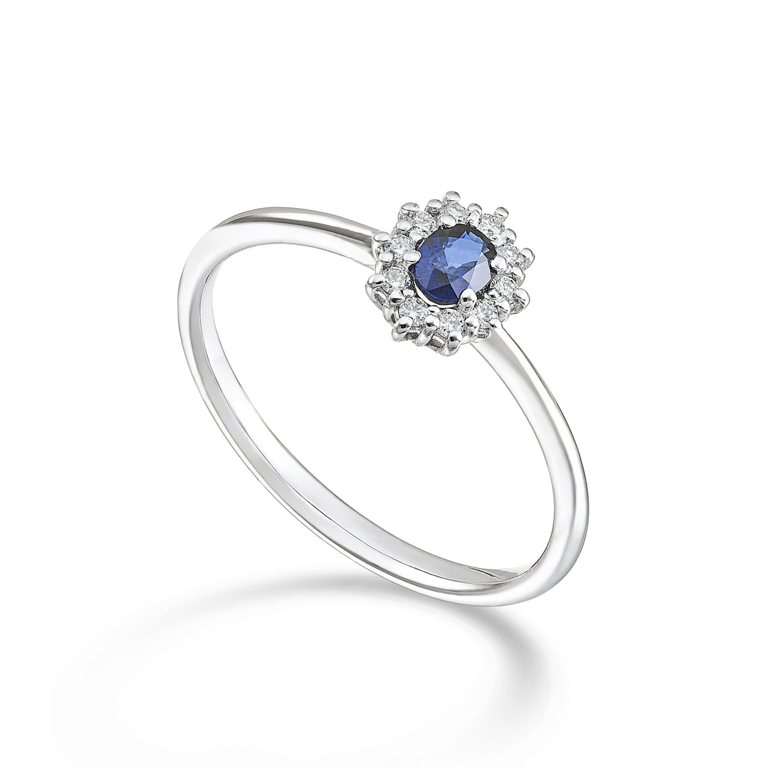 Nihama, ein ovaler Saphir aus 18 Karat, 4 x 3 ct. 0,20 Durchm. 0,08 ct NA5166O4ZFD