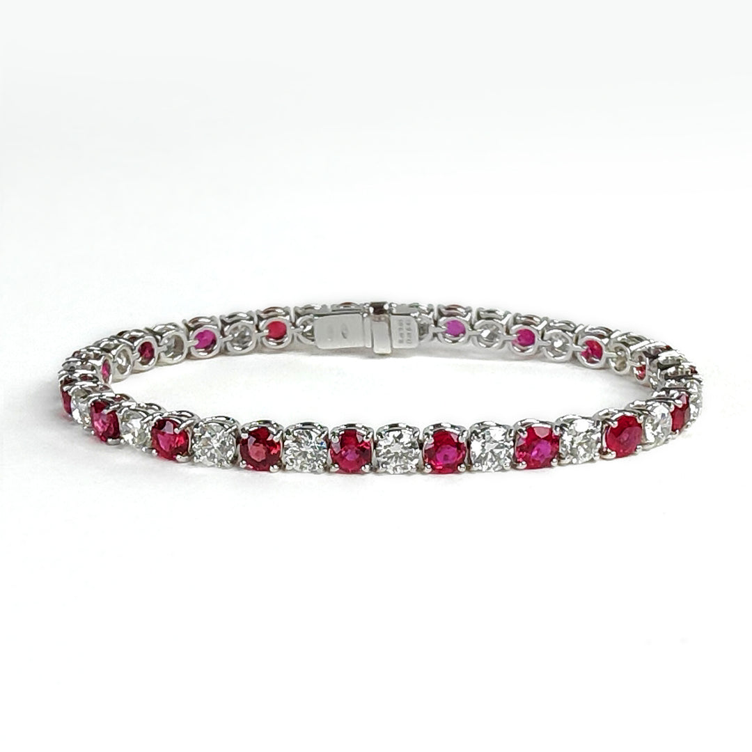 Golay-Tennisdraht mit Diamant und Rubinen, ca. 0,30 ct Stein, BTF437DRU30-175-24103110110