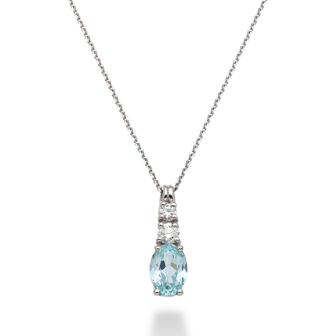 Nihama cl 18k tourmaline paraiba ovale 7x5 ct.0.80 dia ct.0.15 ND5056O4PAR