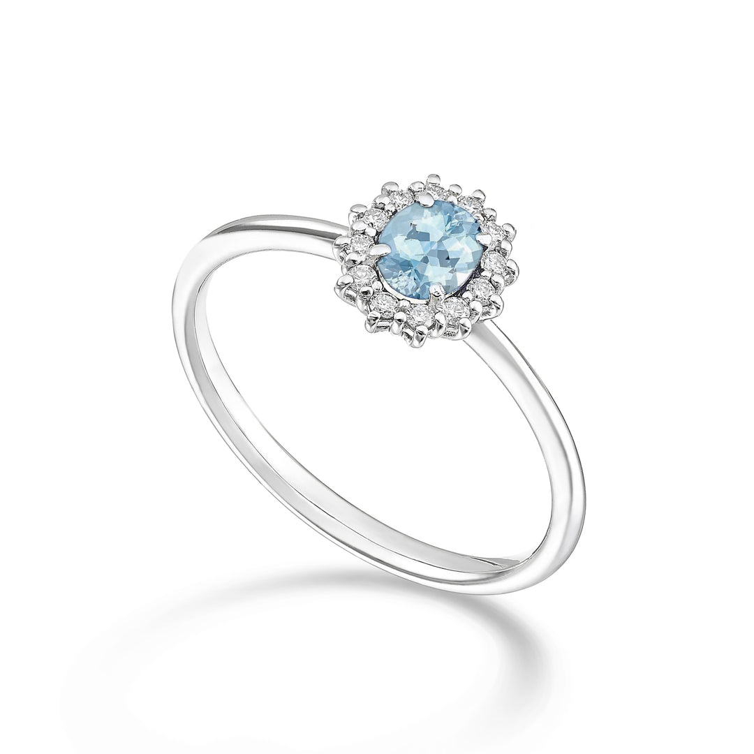 Nihama une aigue-marine ovale 9k 5x4 ct.0,30 diam. 0,10 ctNA5167R4AM